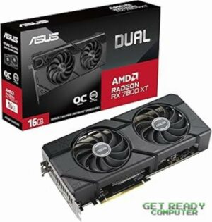 ASUS DUAL-RX7800XT-O16G AMD RADEON RX 7800 XT 16 GB GDDR6 DUAL FAN PCI Express 4.0 1 x HDMI 3 x DISPLAYPORT